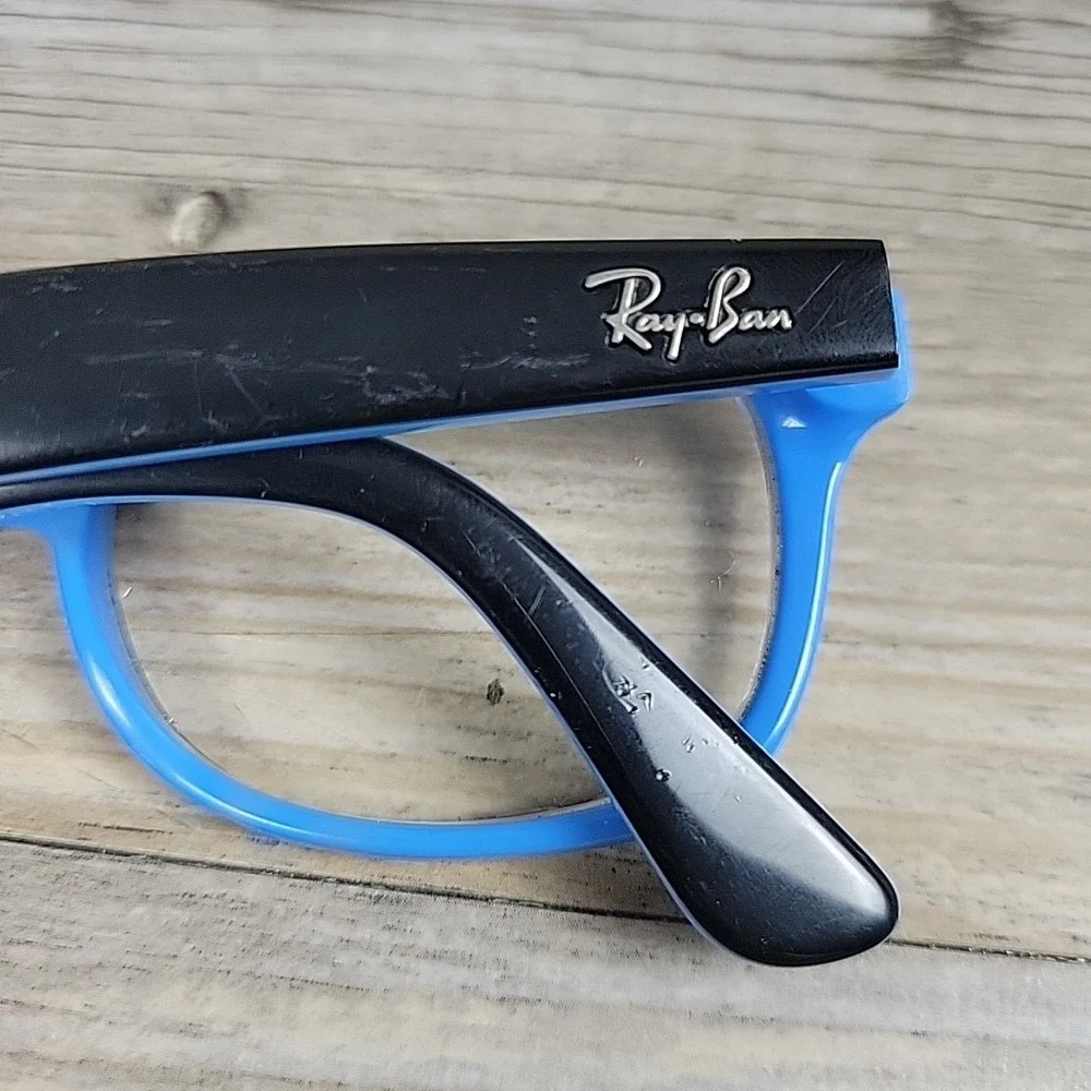 Ray-Ban Junior Eyeglasses RB‎ 1528 3659 48-16 130mm Black Blue Frames Only Kids